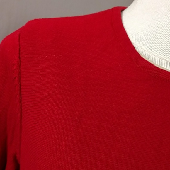 Red Knit Tunic J Jill Long Light Sweater Classy & Comfortable Christmas Holiday - Picture 6 of 8